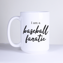 Load image into Gallery viewer, sports baseball sport fan fanatic mug large white custom personalized