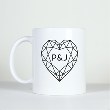 Load image into Gallery viewer, Geometric heart with custom initials