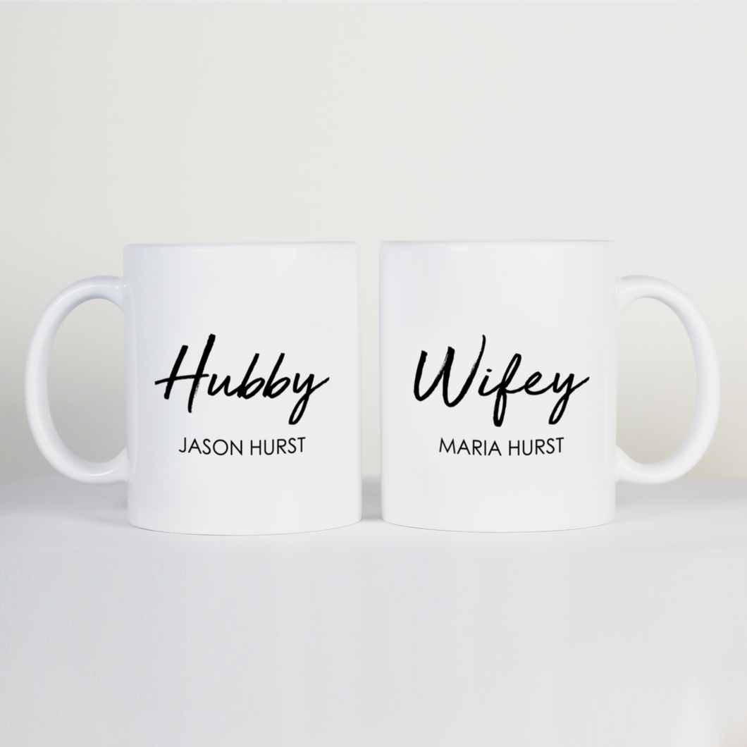 Custom Hubby & Wifey Mugs
