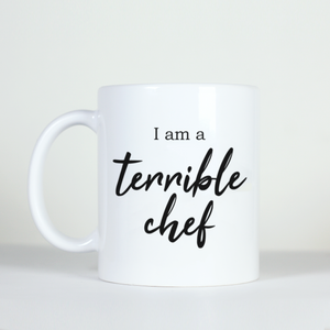 funny hilarious novelty office joke gift comedy I am a terrible chef mug