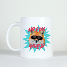 Load image into Gallery viewer, mug design of a cool fox wearing sunglasses with caption no fox given